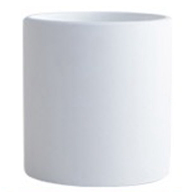 Minimalist white industrial style planter pot for home storage and decor by Shopi Vella