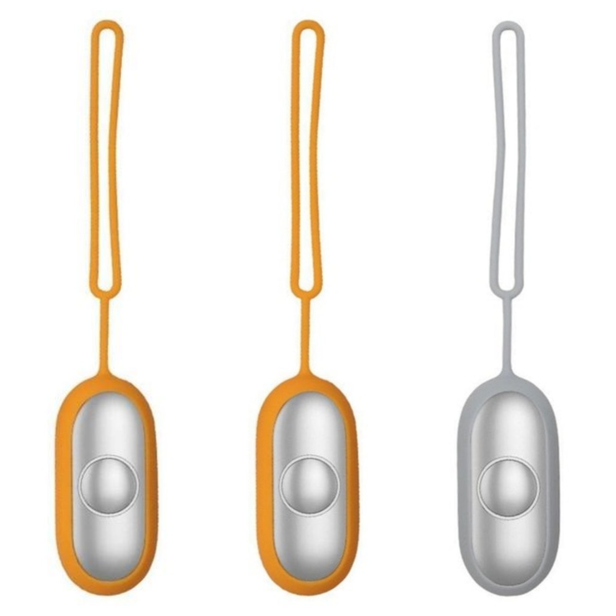 Shopi Vella intelligent sleep therapy device in orange and gray with hanging loops for home storage