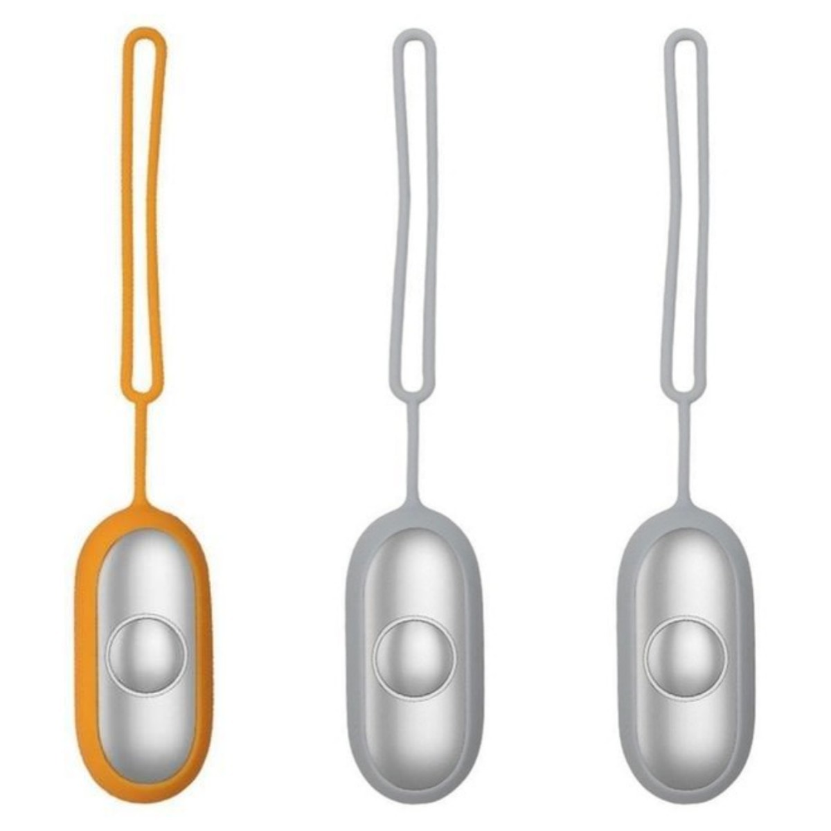 Shopi Vella intelligent sleep therapy device in orange and gray with hanging straps for home storage