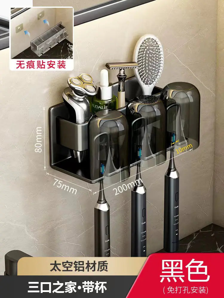 Shopi Vella Wall-Mounted Toothbrush Holder with Storage Cup