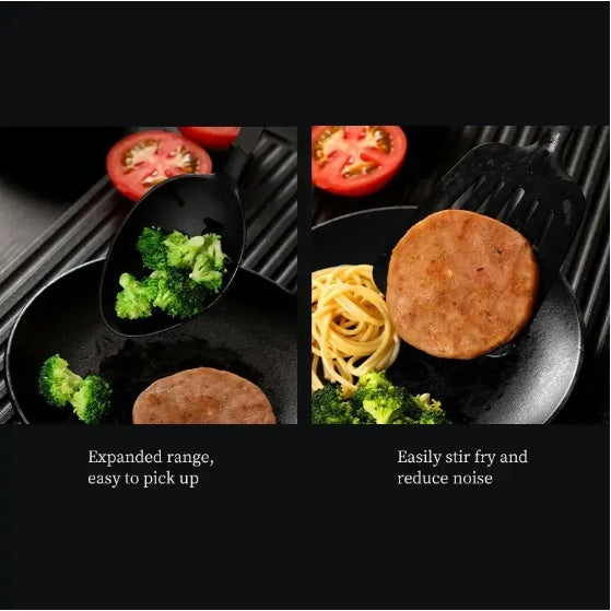 Shopi Vella kitchen utensil gift set with black spoons and spatulas for stir frying and serving food