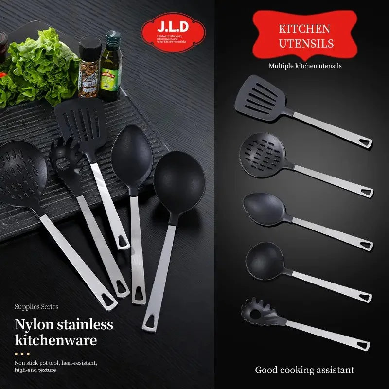 Shopi Vella kitchen utensil gift set with nylon stainless kitchenware including spatulas and spoons