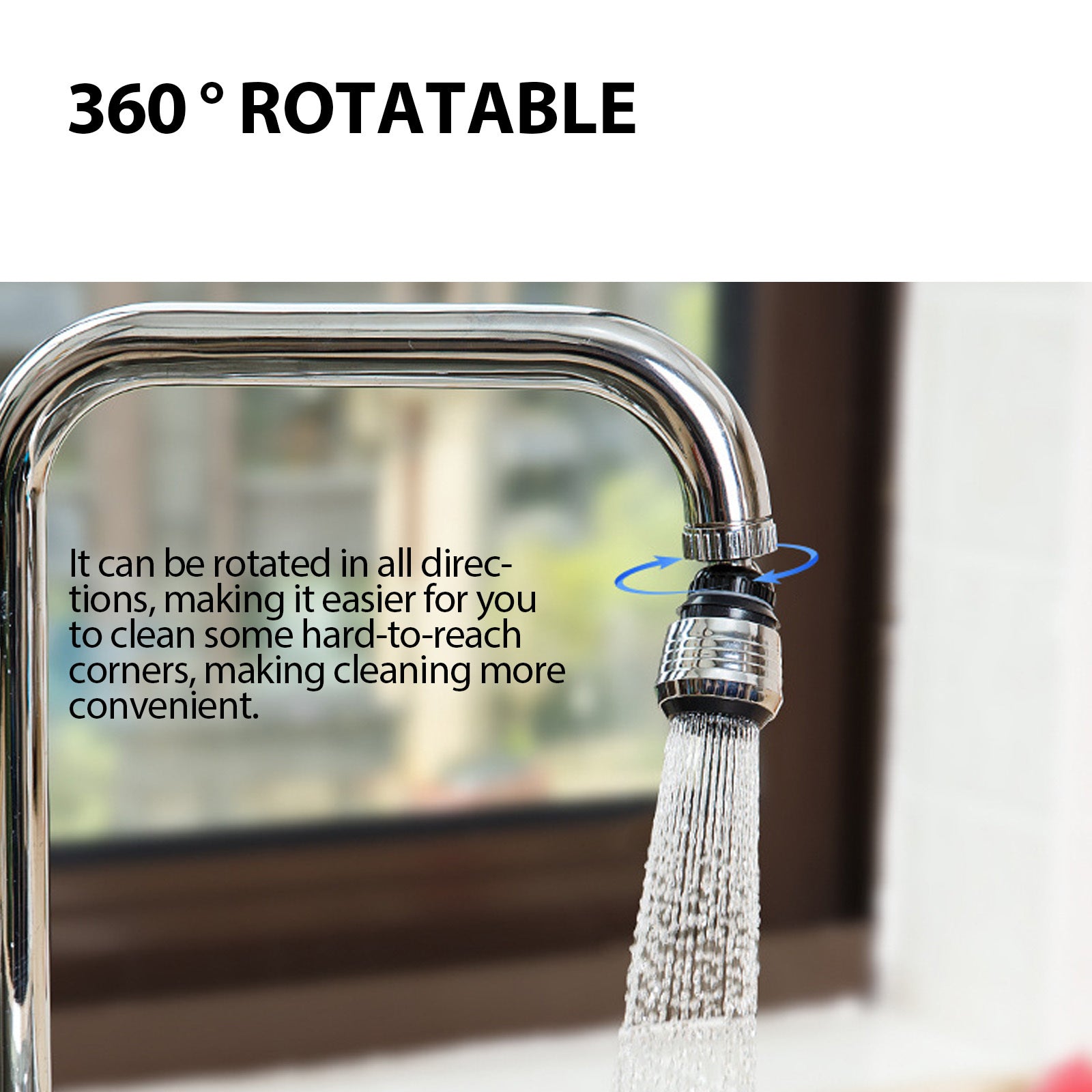 Shopi Vella kitchen tap filter nozzle with 360 degree rotatable feature for easy cleaning