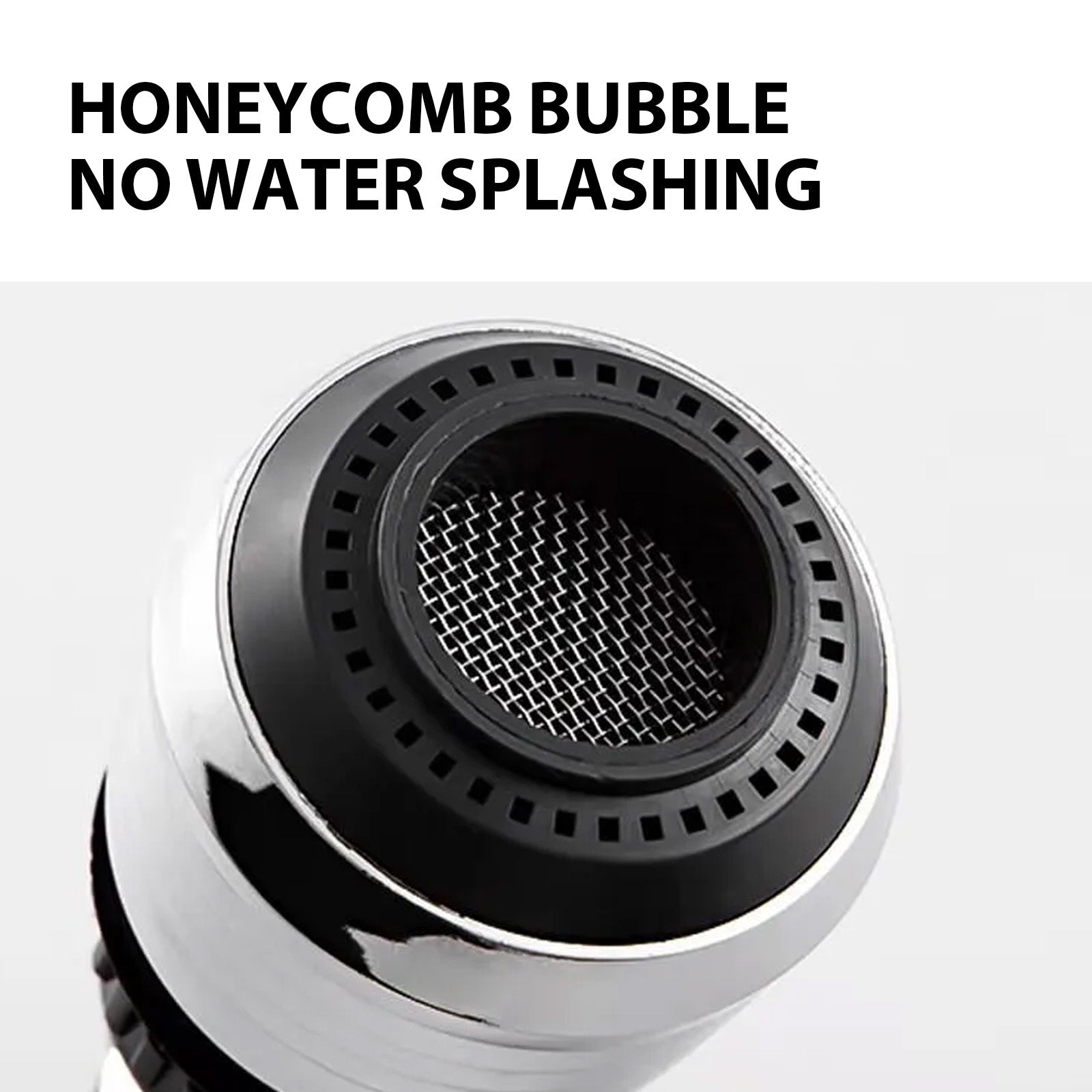 Shopi Vella kitchen tap filter nozzle with honeycomb bubble design to prevent water splashing