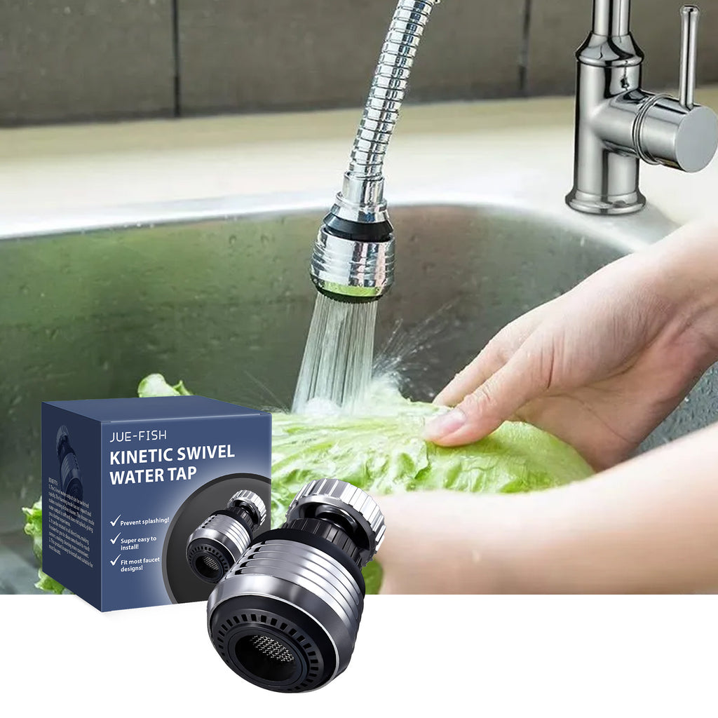 Shopi Vella kitchen tap filter nozzle attached to faucet spraying water on lettuce for cleaning