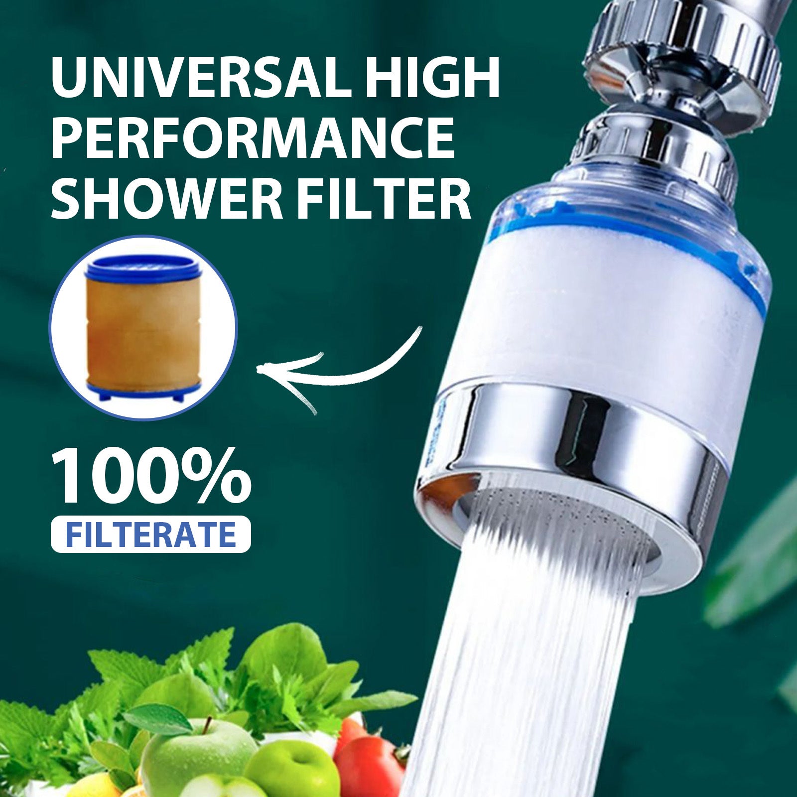 Shopi Vella universal high performance shower filter with 100% filterate for kitchen water purifier for heavy metals