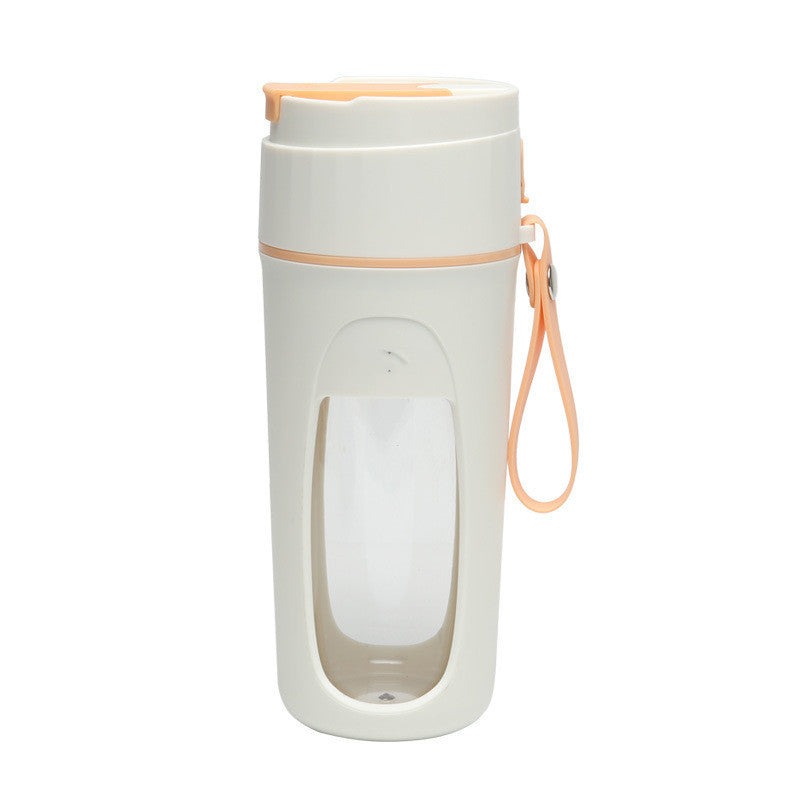 Shopi Vella white and peach storage bottle with handle, best portable blender for smoothies