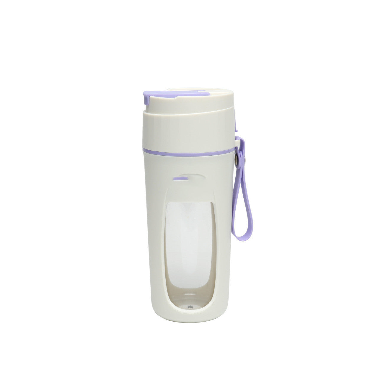 Shopi Vella white and lavender storage bottle with strap best portable blender for smoothies
