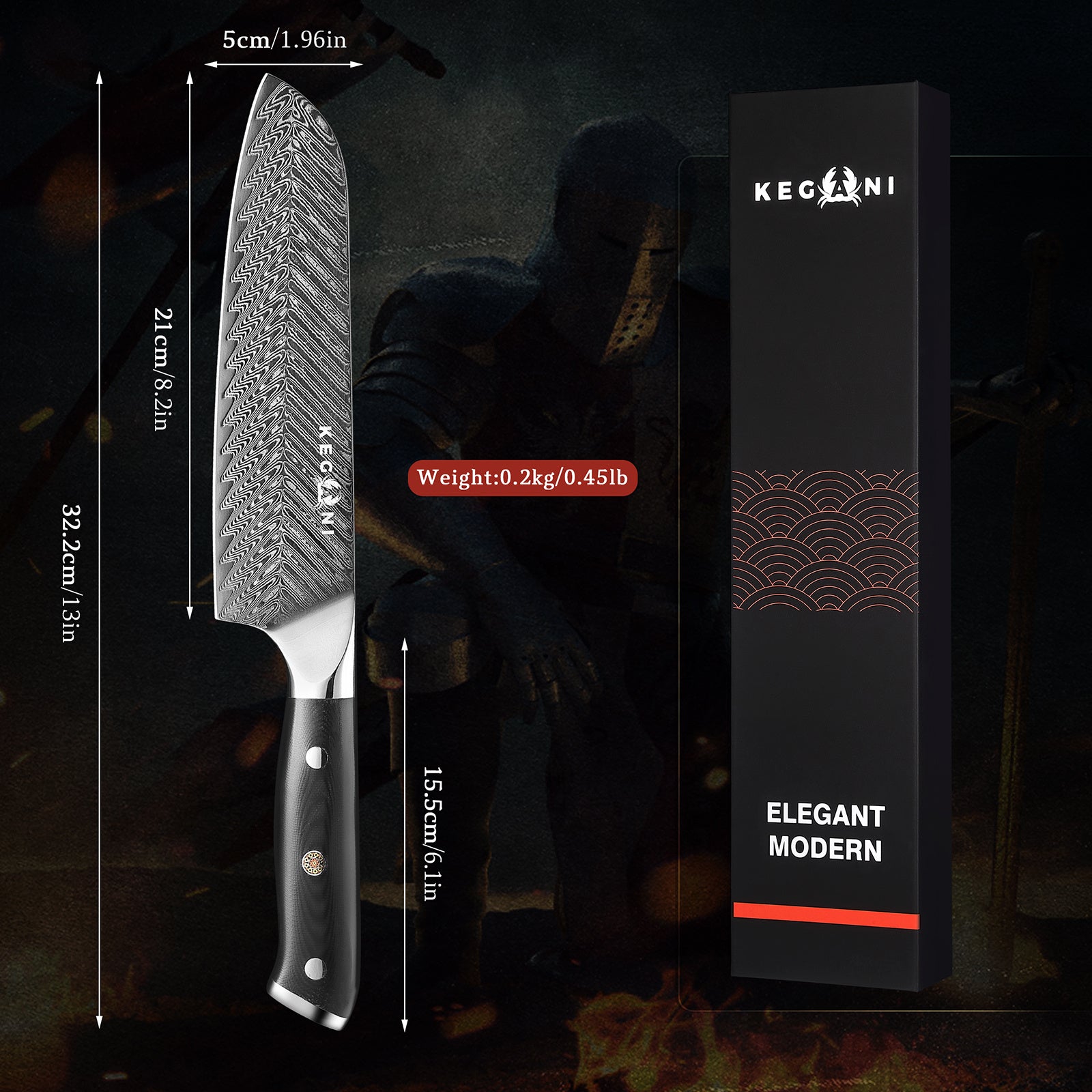 Shopi Vella G10 handle Japanese knife with sheath featuring detailed blade and ergonomic handle