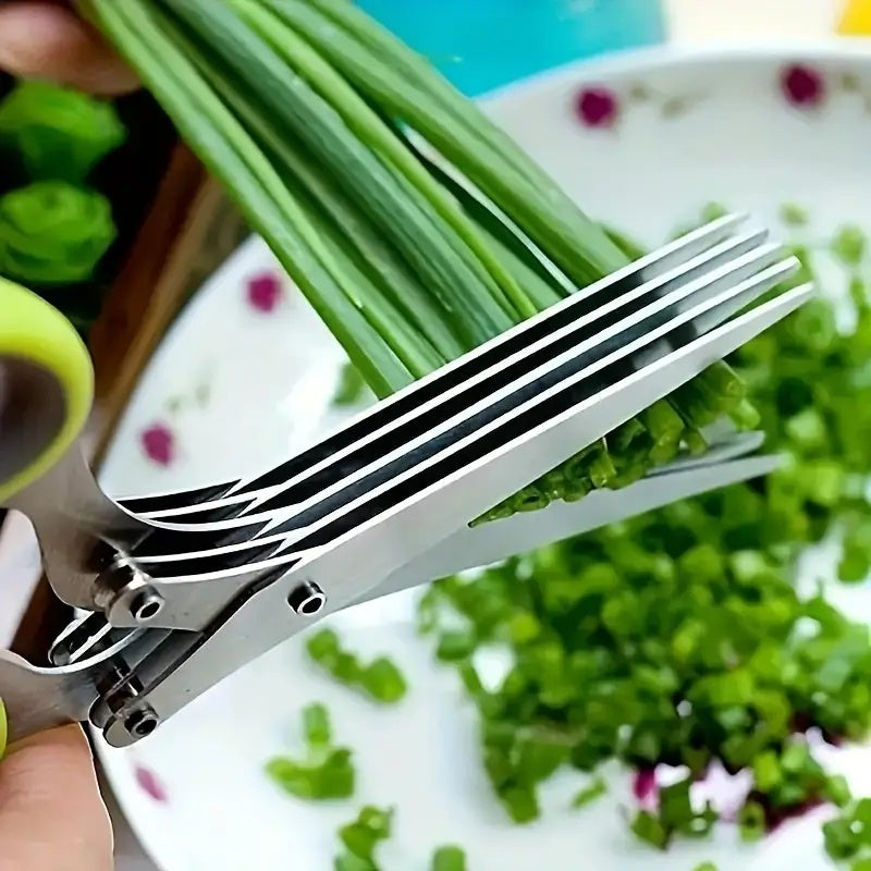 Shopi Vella 5-layer herb scissors cutting fresh green herbs for home storage