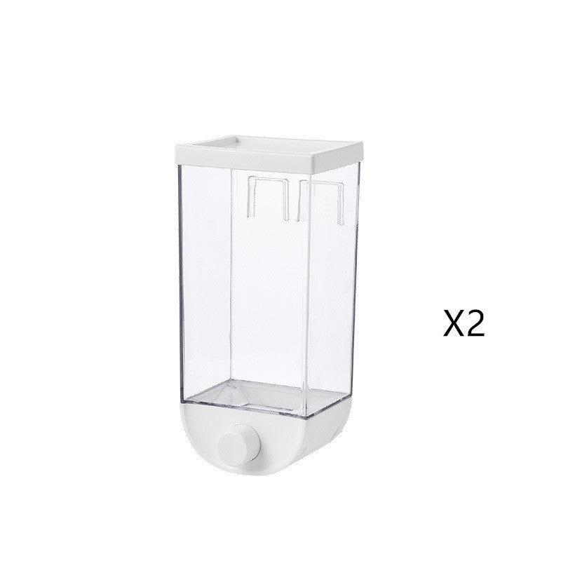 Shopi Vella clear kitchen food storage container with white lid and dispenser knob set of two