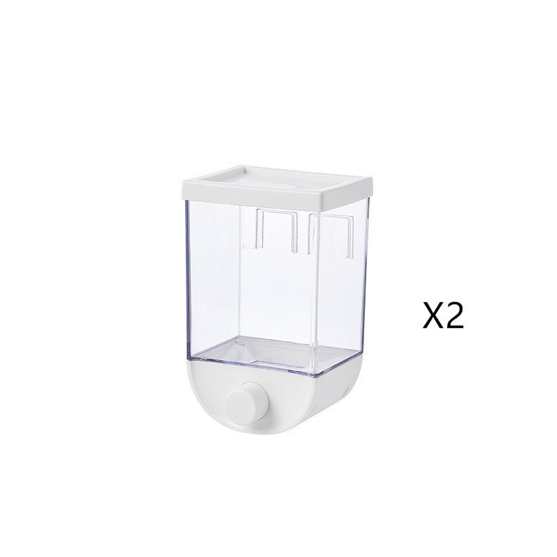 Shopi Vella set of 2 clear plastic kitchen food storage container with white lids and dispensers