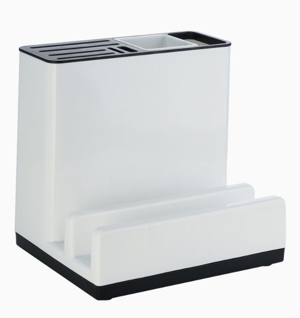 Shopi Vella kitchen knife holder rack in white and black for organized kitchen storage
