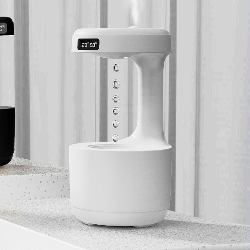 Shopi Vella large capacity aroma diffuser in white with digital display and water droplets