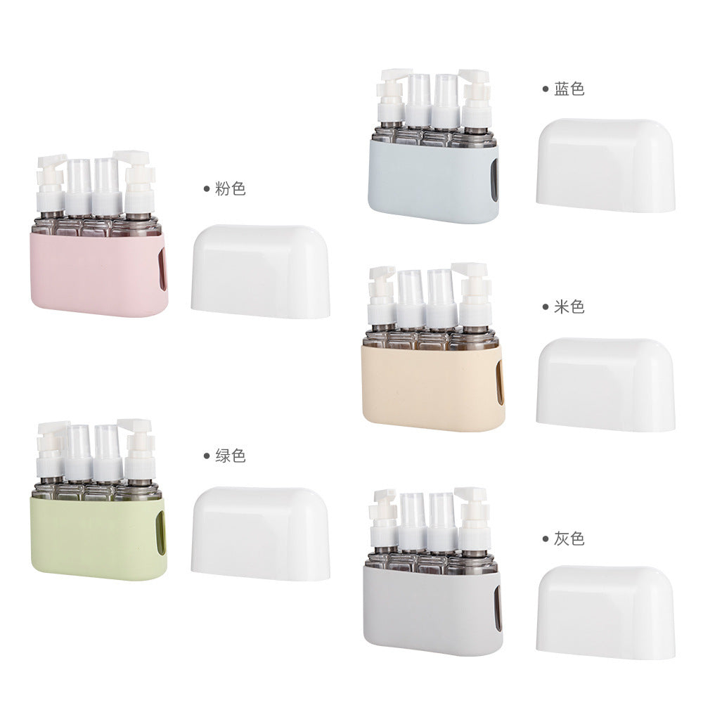 Shopi Vella leak-proof travel lotion containers set with multiple color options including pink green blue beige and gray