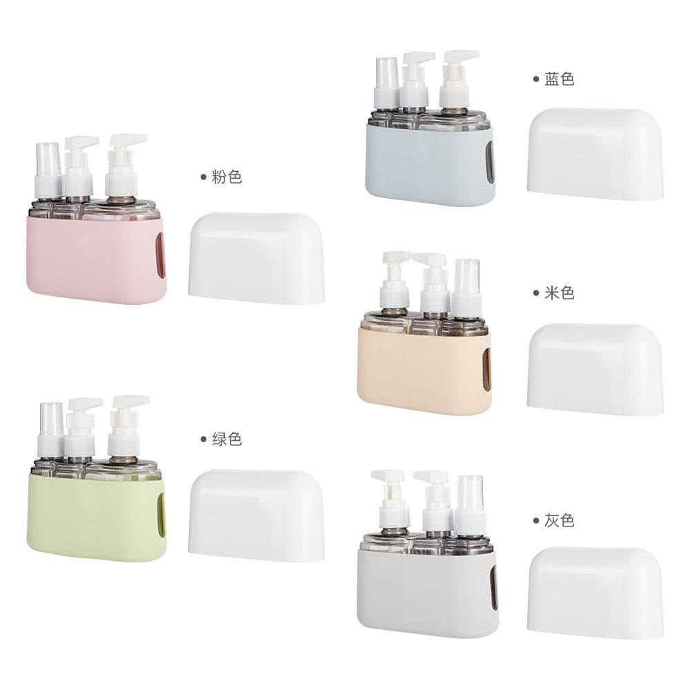 Shopi Vella leak-proof travel lotion containers in multiple pastel colors with pump dispensers and protective caps