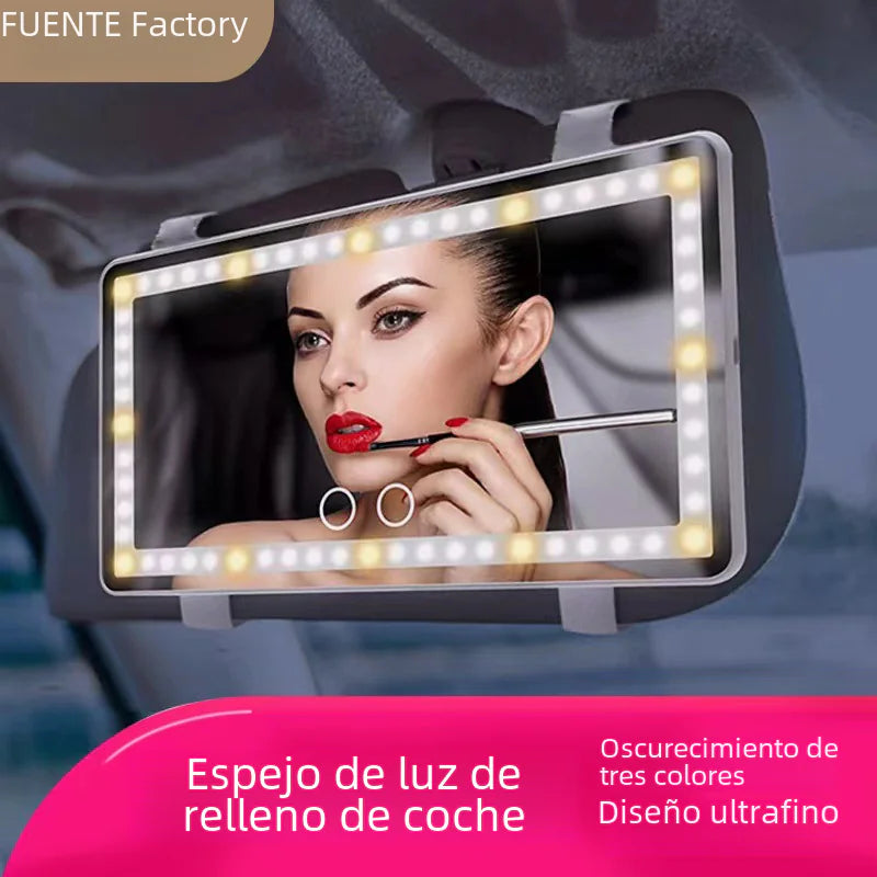 Best car vanity mirror for makeup with LED lights and adjustable clip for flawless application