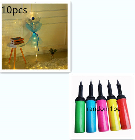 Shopi Vella LED rose balloon bouquet with glowing lights and colorful air pumps for home storage decoration