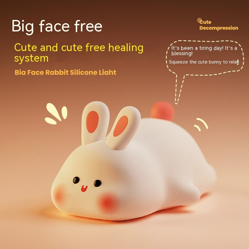 Shopi Vella LED touch sensor bedside lamp shaped like a cute white rabbit with soft lighting