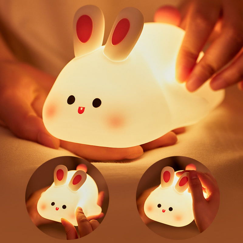 Shopi Vella LED touch sensor bedside lamp shaped like a cute glowing bunny with pink ears