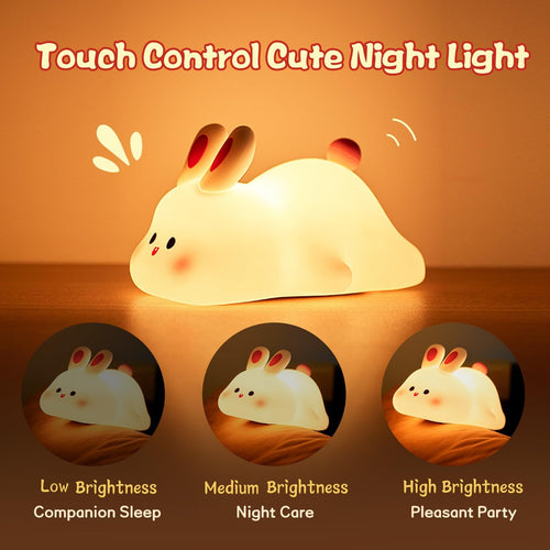 Shopi Vella LED touch sensor bedside lamp in cute bunny design with adjustable brightness for bedside use