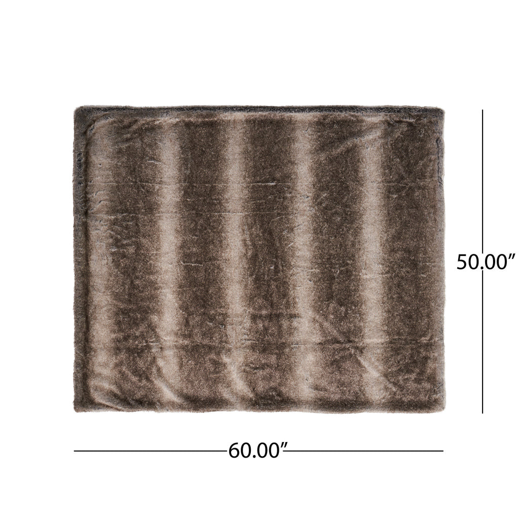 Shopi Vella luxury living room blanket brown soft plush throw measuring 60 by 50 inches