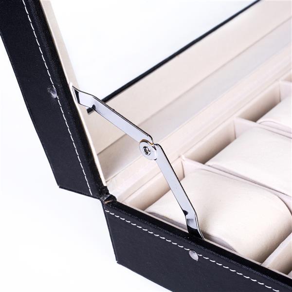Shopi Vella luxury watch organizer case with black exterior and soft padded interior compartments