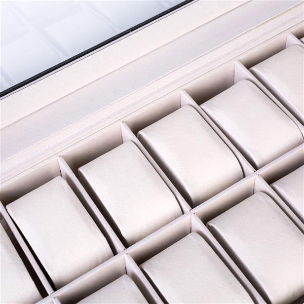 Shopi Vella luxury watch organizer case with soft cream compartments for elegant storage
