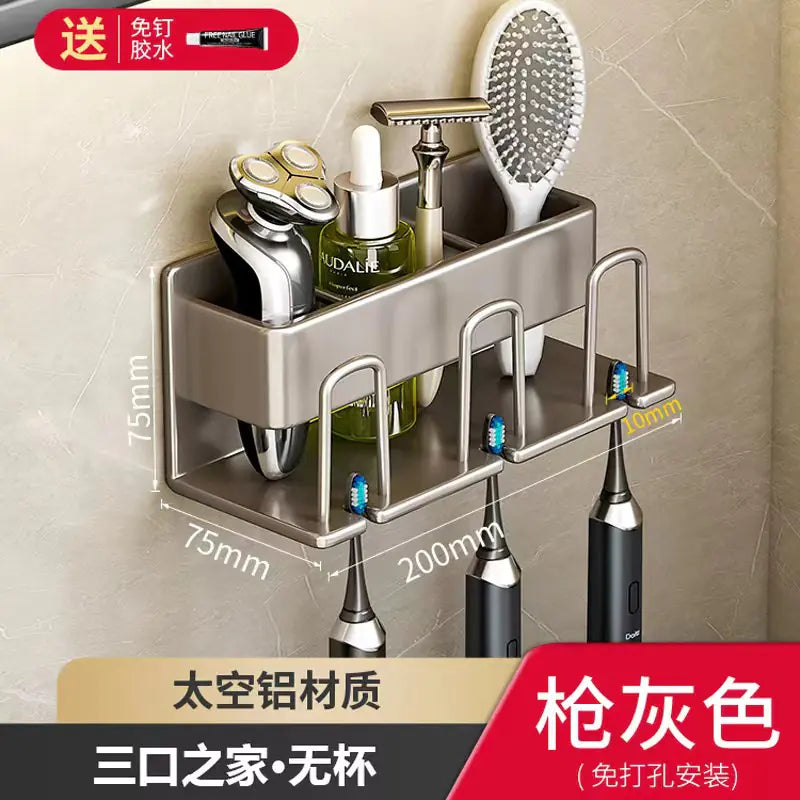 Shopi Vella Wall-Mounted Toothbrush Holder with Storage Cup