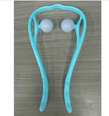 Shopi Vella manual neck massager tool in light blue with two white massage balls for home use