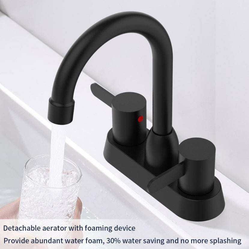 Shopi Vella matte black bathroom sink faucet with detachable aerator and foaming device for water saving