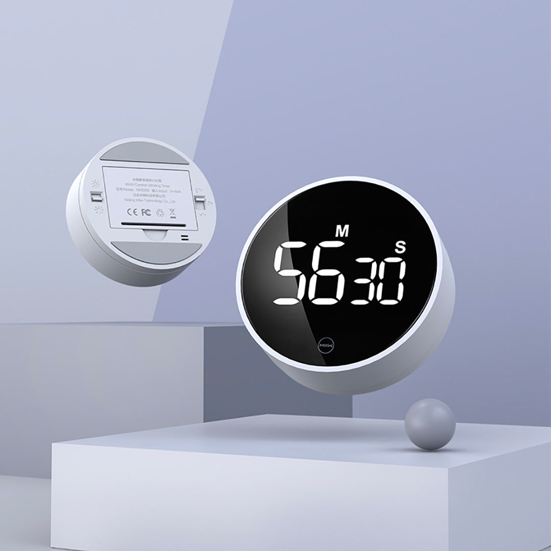 Shopi Vella magnetic timer for cooking with digital display showing countdown time in minutes and seconds