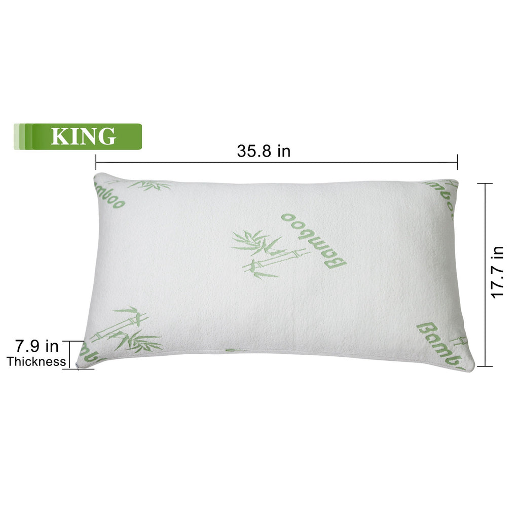 Shopi Vella king size pillow case for bamboo memory foam pillow with green bamboo print