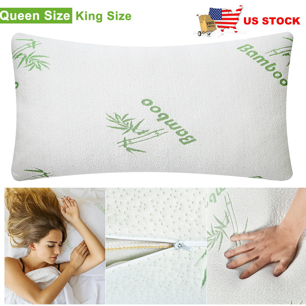 Shopi Vella bamboo memory foam pillow case in queen size with breathable fabric and zippered cover