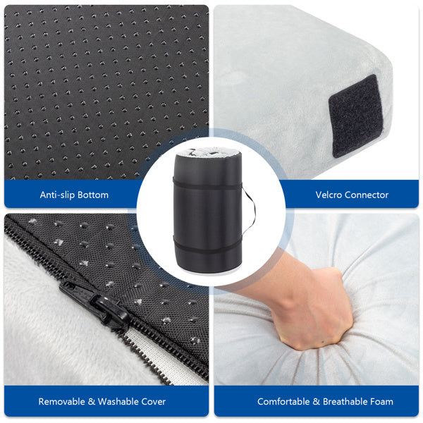 Memory foam mattress topper with anti slip bottom removable washable cover and velcro connector