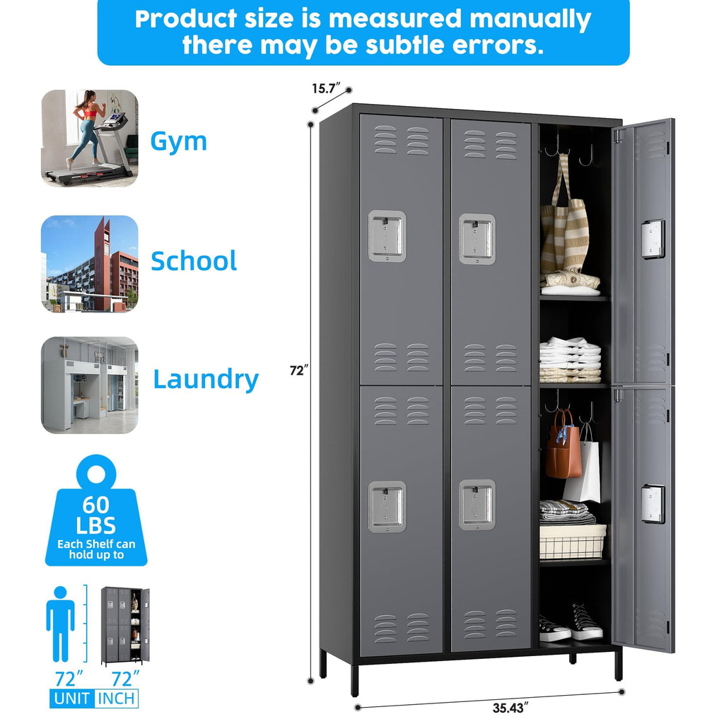 Shopi Vella metal lockers for employees with multiple compartments and sturdy design for gym school and laundry use