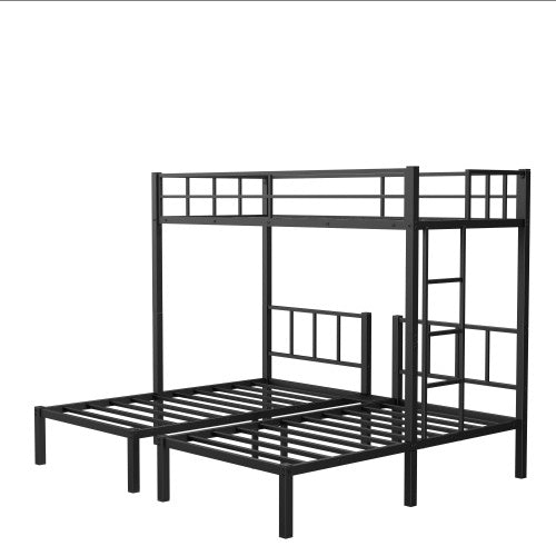 Shopi Vella metal twin xl bunk bed black with sturdy frame and ladder for space-saving sleeping solution