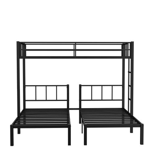 Shopi Vella metal twin xl bunk bed black with sturdy frame and ladder for space-saving bedroom setup