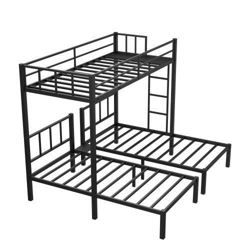 Shopi Vella metal twin xl bunk bed black with sturdy frame and ladder for space-saving sleeping