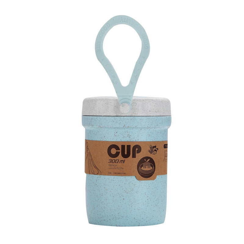 Shopi Vella microwaveable sealing soup pot in light blue with 300ml capacity and carrying handle