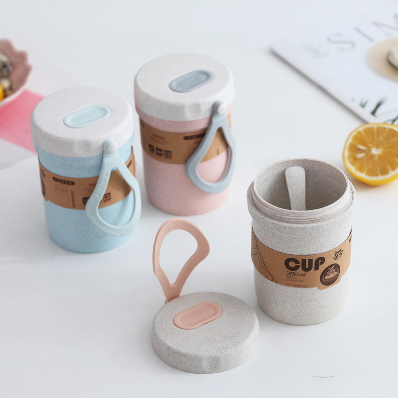 Shopi Vella microwaveable sealing soup pot in pastel blue pink and beige with secure lids and handles