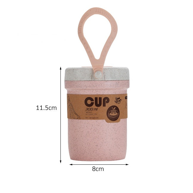 Shopi Vella pink microwaveable sealing soup pot with handle and 300 ml capacity for kitchen storage
