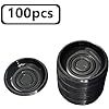 Set of black mini condiment dipping bowls by Shopi Vella for kitchen storage and serving sauces