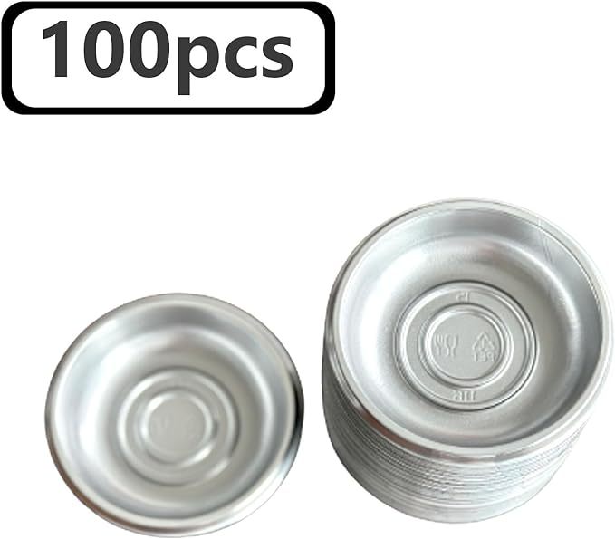 Stack of Shopi Vella mini condiment dipping bowls made of silver metal for kitchen storage 100 pieces