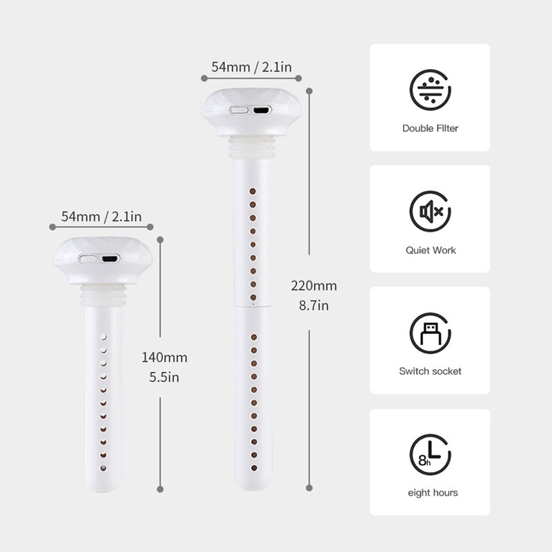 Shopi Vella mini USB humidifier with double filter, quiet work, switch socket, and eight hours runtime