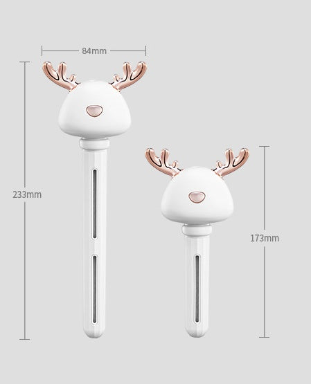 Shopi Vella mini USB humidifier in white with rose gold antlers for home storage and air moisture
