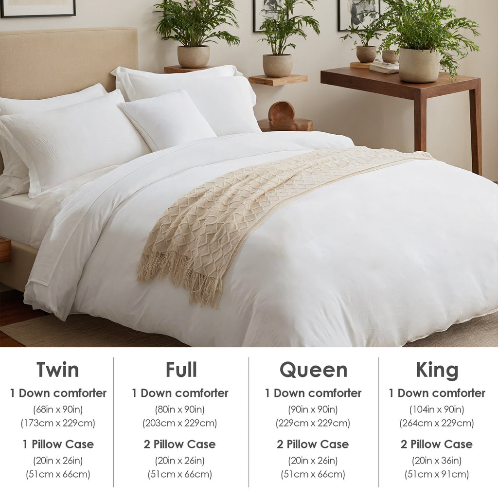 Shopi Vella modern bedroom quilted bedding set in white with decorative beige throw on styled bed