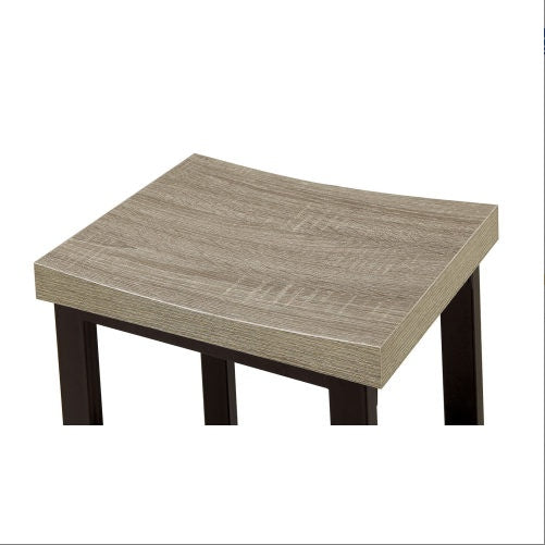 Shopi Vella modern black and gray dining table set with gray wood grain top and black legs