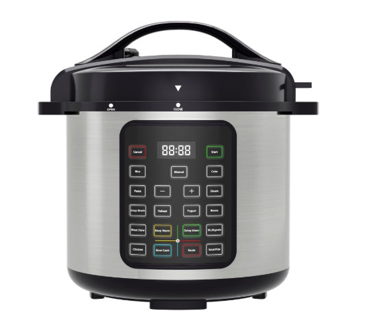 Shopi Vella multi function electric pressure cooker in stainless steel with digital control panel