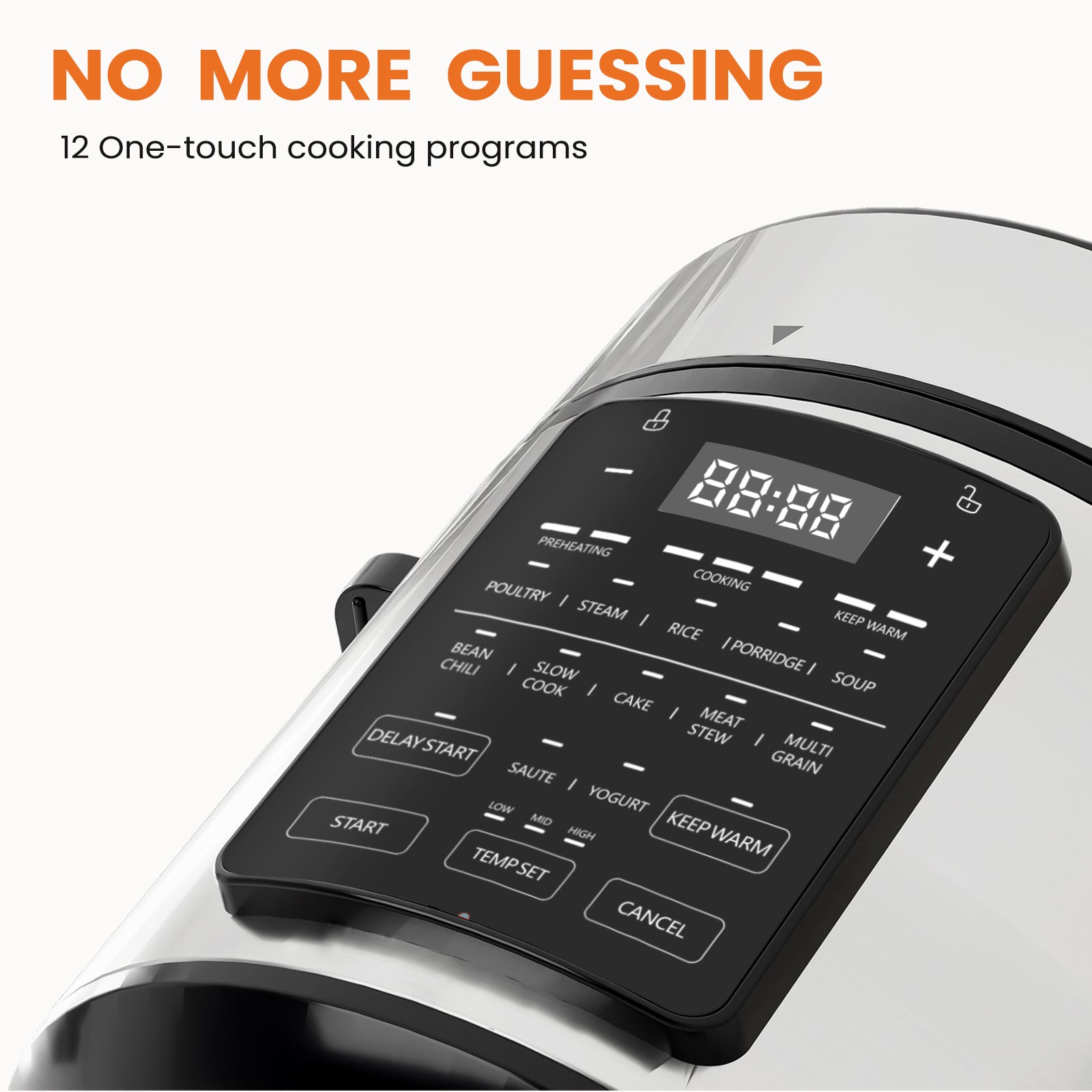 Shopi Vella multi function electric pressure cooker with digital control panel and 12 one-touch cooking programs